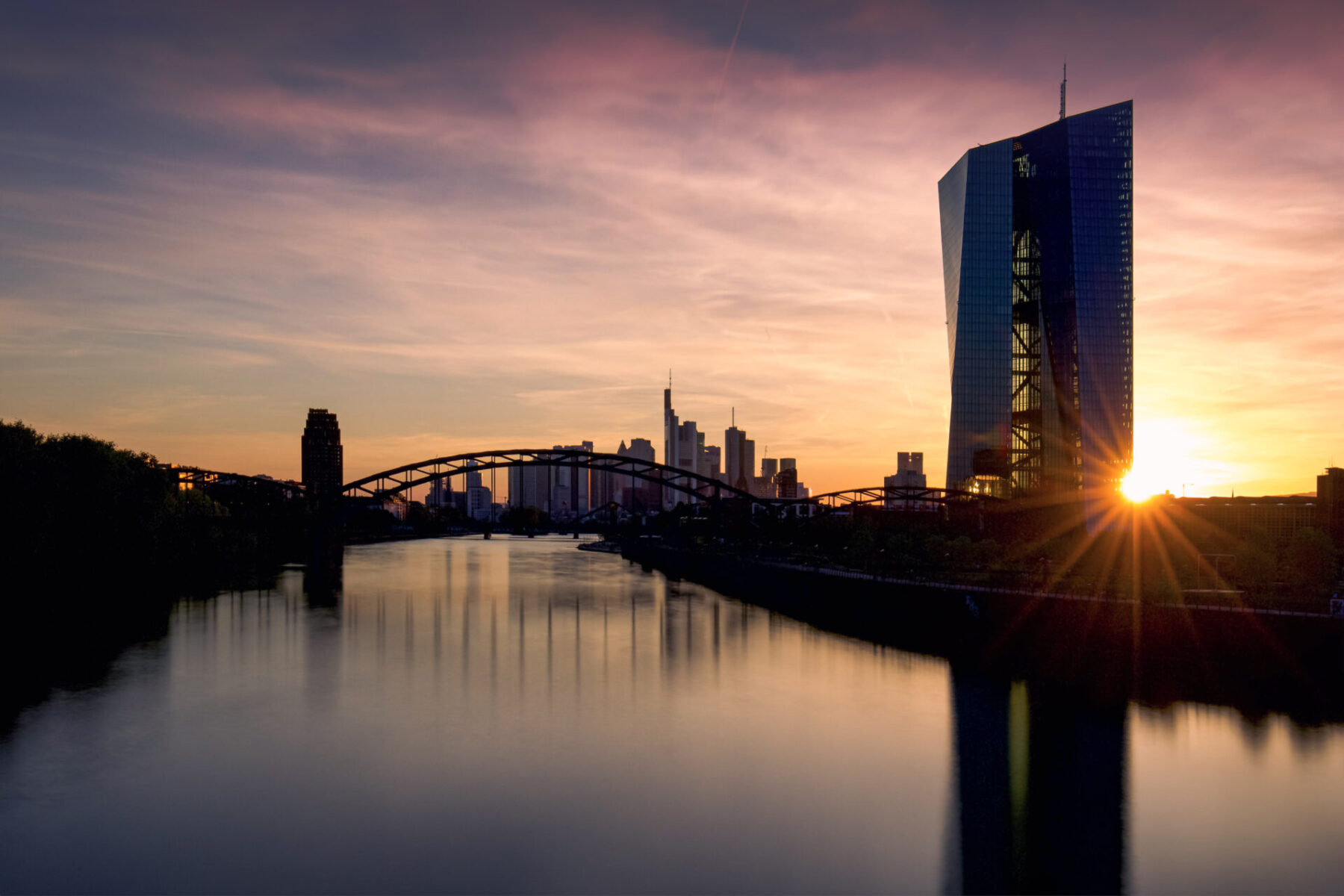 Skyline Sonnenuntergang Frankfurt am Main Jürgen Reichel Architekturfotografie Architekturfotograf Jürgen Reichel